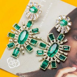 NEW Kendra Scott Glenda Earrings Emerald Green